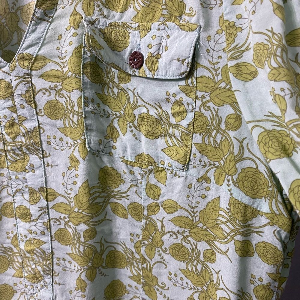 Matilda Jane 3/4 Sleeve Blouse Green with leaf print Medium Tunic Pullover - Picture 7 of 8